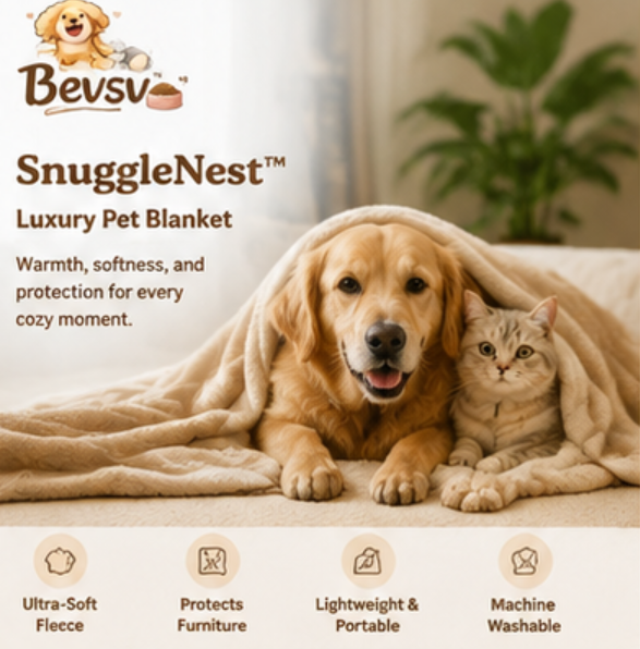 Bevsv™ SnuggleNest™ Luxury Pet Blanket