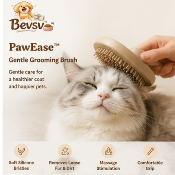 Bevsv™ PawEase™ Gentle Grooming Brush
