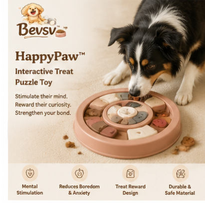 Bevsv™ HappyPaw™ Interactive Treat Puzzle Toy
